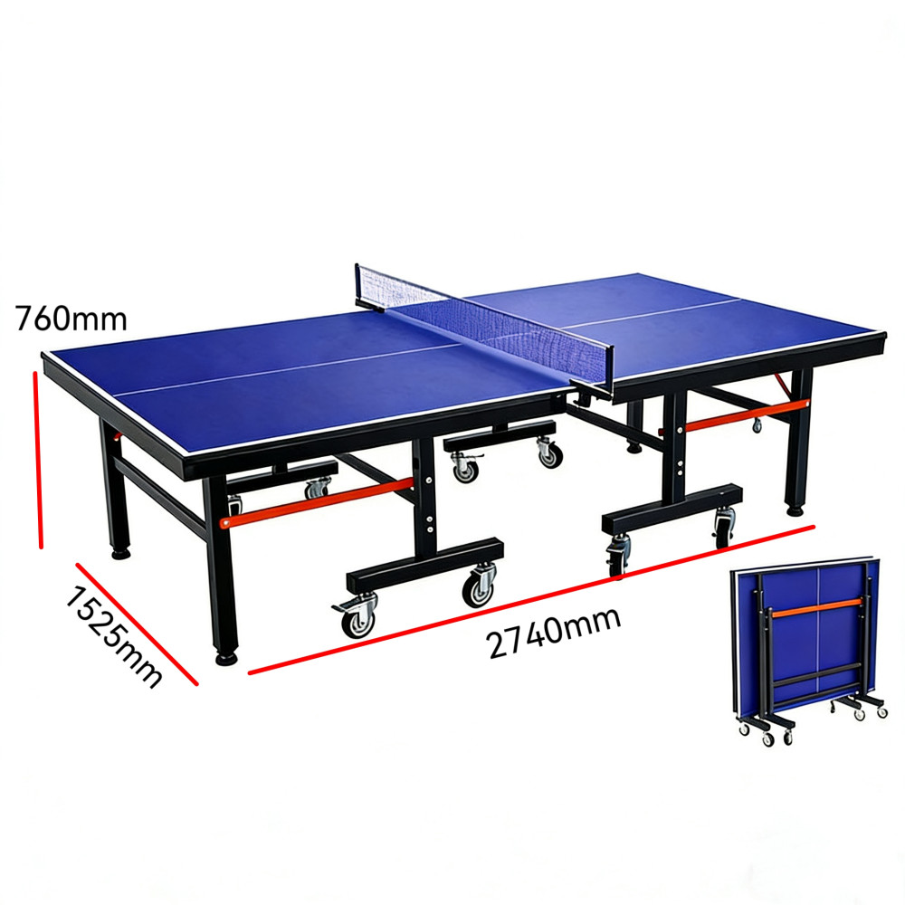 Επαγγελματικό Τραπέζι Ping Pong με Επιφάνεια 28mm Density Board (MDF) και Μεταλλικά Πόδια – 274x152x76cm TABLE-12