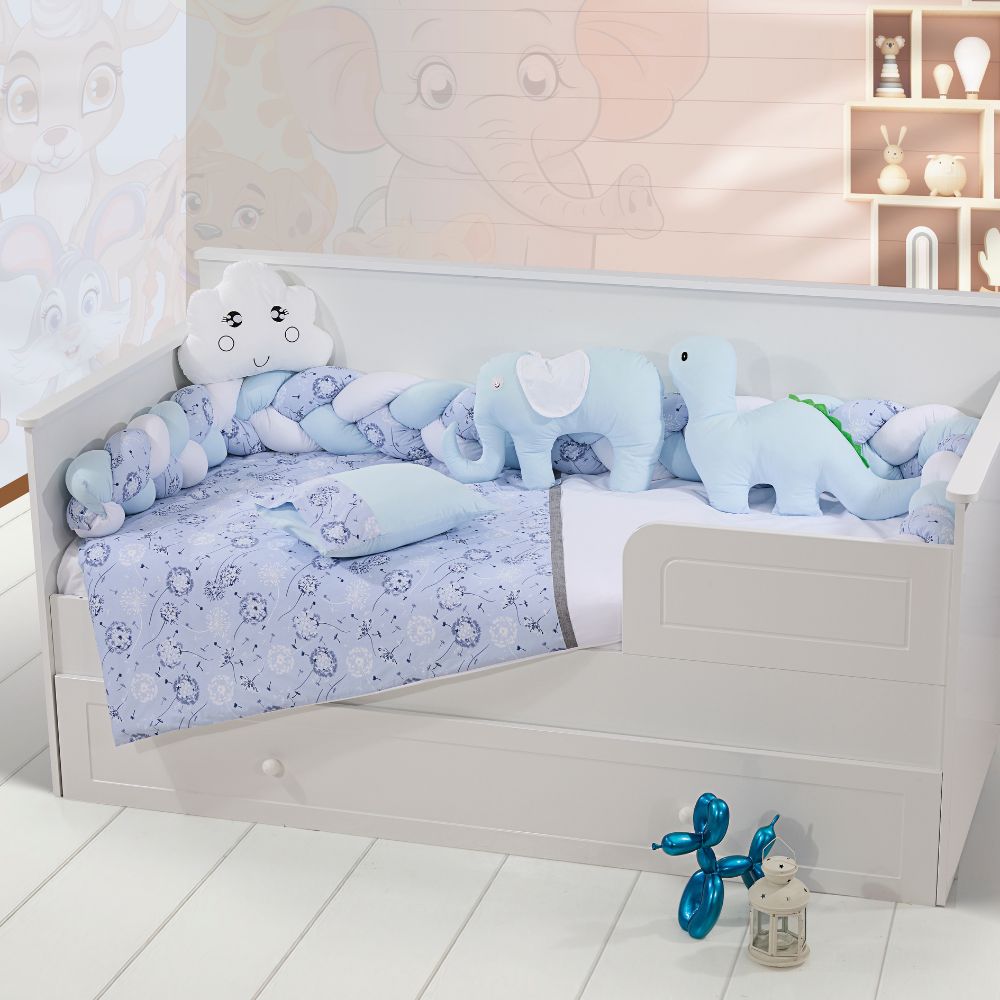 Πάντα Πλεξούδας Κούνιας Γαλάζιο - Λευκό 300cm