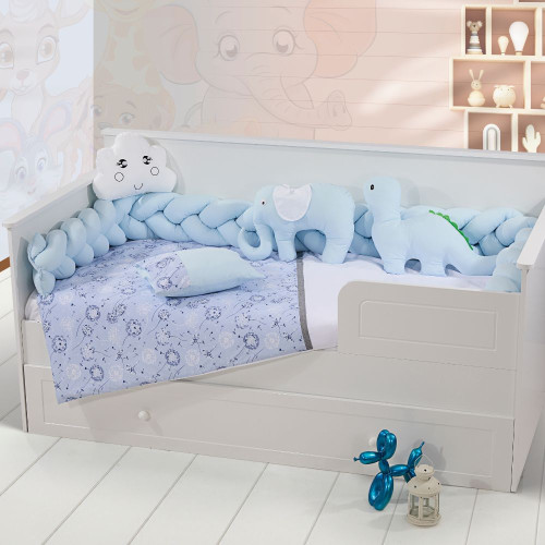 Πάντα Πλεξούδας Κούνιας Γαλάζιο 240cm