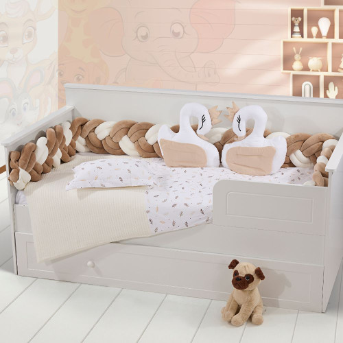 Πάντα Πλεξούδας Κούνιας Μπεζ - Λευκό 240cm