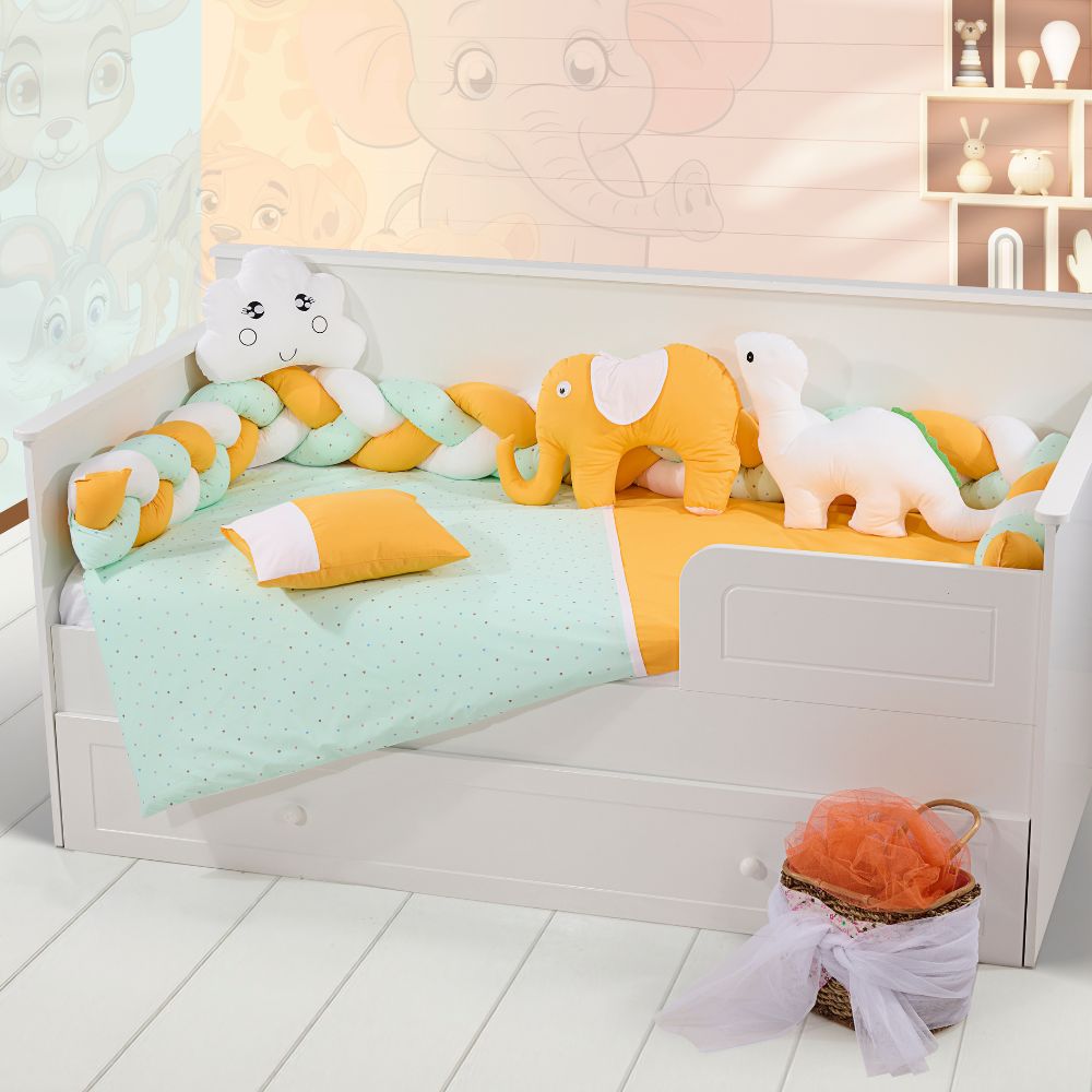 Πάντα Πλεξούδας Κούνιας Κίτρινο - Λευκό - Βεραμαν 300cm