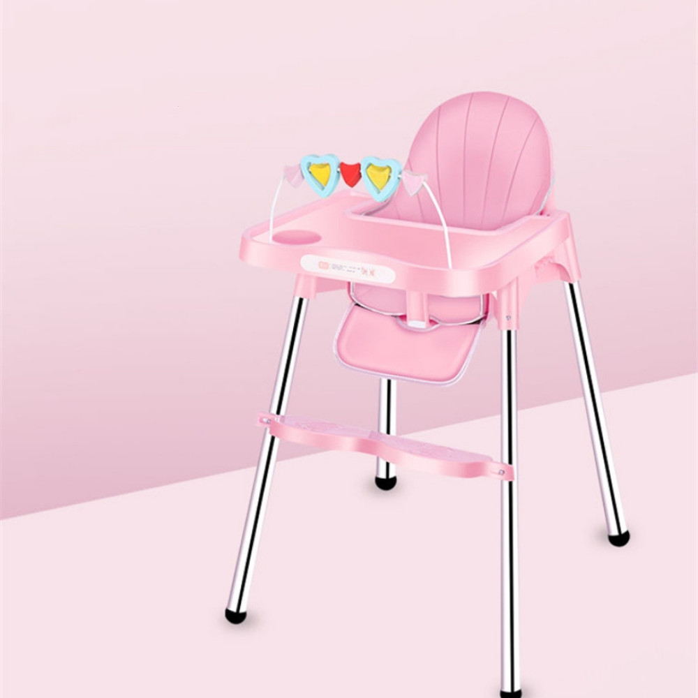 Παιδικό Καρεκλάκι Φαγητού με Μεταλλικό Σκελετό & Επιπλέων Μαξιλάρι Καθίσματος Ροζ C-005-PINK