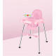 Παιδικό Καρεκλάκι Φαγητού με Μεταλλικό Σκελετό & Επιπλέων Μαξιλάρι Καθίσματος Ροζ C-005-PINK