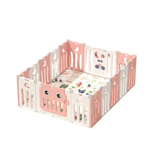 143x179x63 Πλαστικός Παιδότοπος Φράχτης Παιχνιδιού Owl Ροζ MTY05-PN