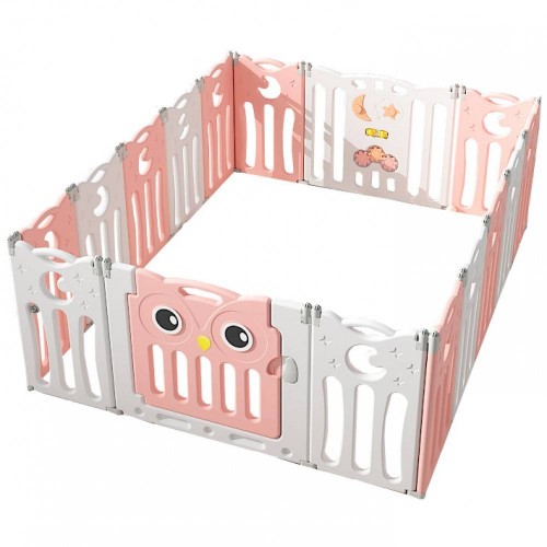Πλαστικός Παιδότοπος Φράχτης Παιχνιδιού Owl Ροζ MTY07-PN
