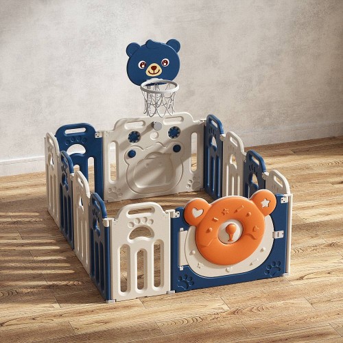 Πλαστικός Φράχτης Παιχνιδιού Captain Bear με Μπασκέτα Μπλε QD085-BLU