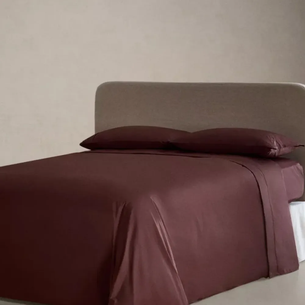 Σετ Σεντόνια Υπέρδιπλα Βαμβακοσατέν 4τμχ 300tc 240x260 Μπορντό SMH-215