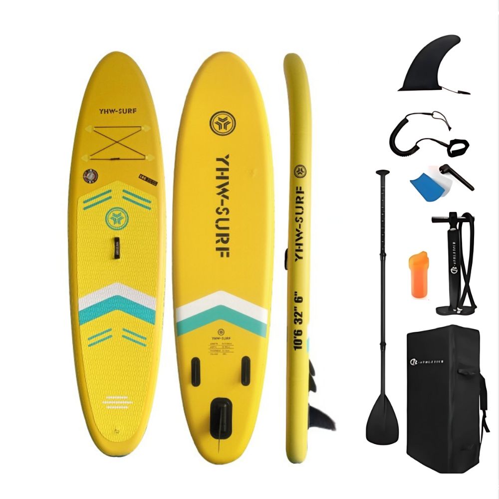Φουσκωτή Σανίδα SUP 3.20m Κίτρινη με Κουπί, Αξεσουάρ και Σακίδιο Μεταφοράς