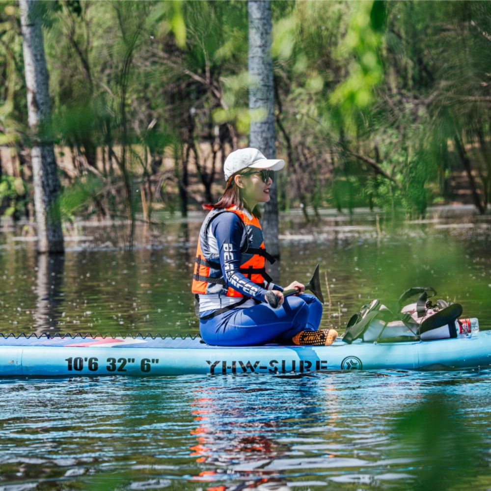 Φουσκωτή Σανίδα SUP 3.20m γαλάζια με Κουπί, Αξεσουάρ και Σακίδιο Μεταφοράς