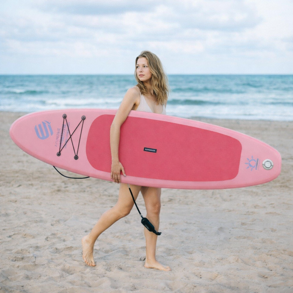 Φουσκωτή Σανίδα SUP 3.20m Ροζ με Κουπί, Αξεσουάρ και Σακίδιο Μεταφοράς