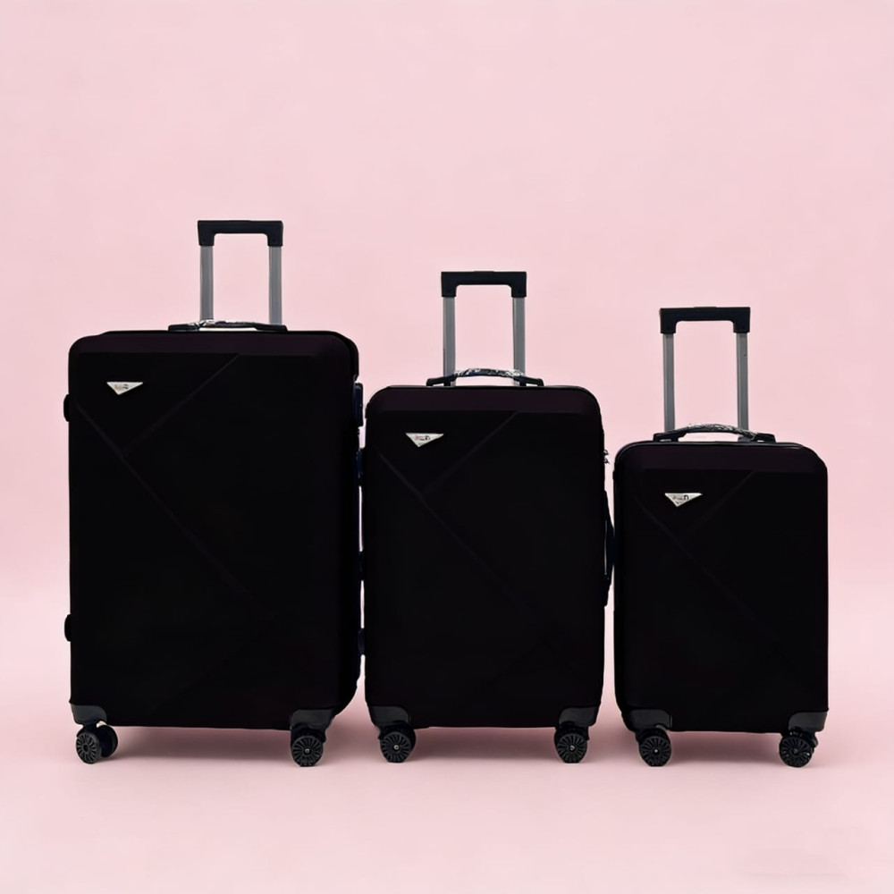 Σετ Βαλίτσες Ταξιδίου 3 Τεμαχίων από Ανθεκτικό ABS – Με Κλειδαριές TSA & Ρόδες 360° (20'' 24'' 28'') Μαύρη 6005-BLACK