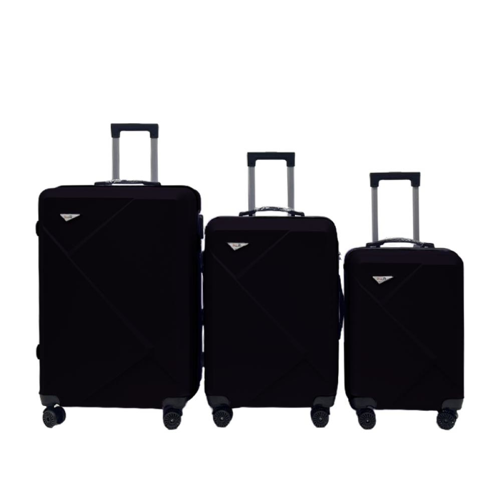 Σετ Βαλίτσες Ταξιδίου 3 Τεμαχίων από Ανθεκτικό ABS – Με Κλειδαριές TSA & Ρόδες 360° (20'' 24'' 28'') Μαύρη 6005-BLACK