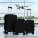 Σετ Βαλίτσες Ταξιδίου 3 Τεμαχίων από Ανθεκτικό ABS – Με Κλειδαριές TSA & Ρόδες 360° (20'' 24'' 28'') Μαύρη 6005-BLACK