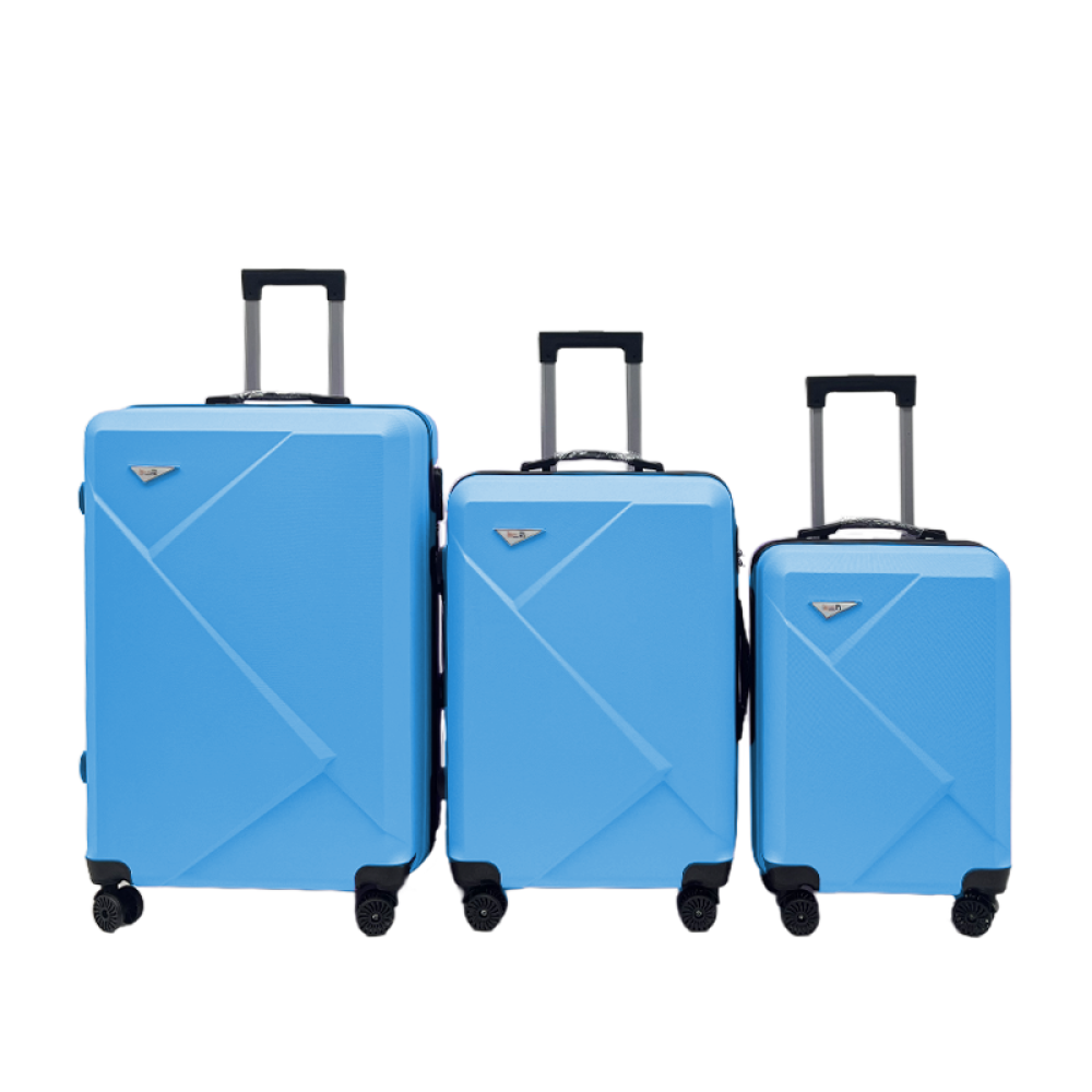 Σετ Βαλίτσες Ταξιδίου 3 Τεμαχίων από Ανθεκτικό ABS – Με Κλειδαριές TSA & Ρόδες 360° (20'' 24'' 28'') Μπλε 6005-BLUE