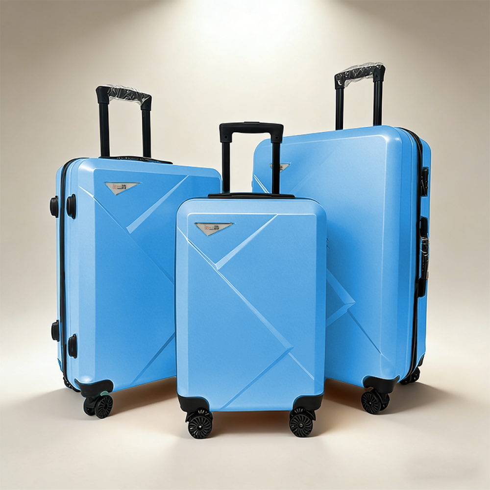 Σετ Βαλίτσες Ταξιδίου 3 Τεμαχίων από Ανθεκτικό ABS – Με Κλειδαριές TSA & Ρόδες 360° (20'' 24'' 28'') Μπλε 6005-BLUE
