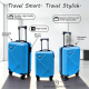 Σετ Βαλίτσες Ταξιδίου 3 Τεμαχίων από Ανθεκτικό ABS – Με Κλειδαριές TSA & Ρόδες 360° (20'' 24'' 28'') Μπλε 6005-BLUE