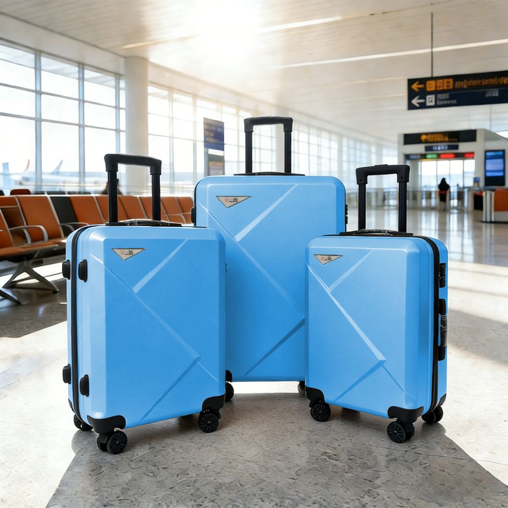 Σετ Βαλίτσες Ταξιδίου 3 Τεμαχίων από Ανθεκτικό ABS – Με Κλειδαριές TSA & Ρόδες 360° (20'' 24'' 28'') Μπλε 6005-BLUE