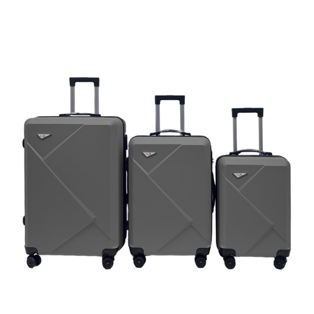 Σετ Βαλίτσες Ταξιδίου 3 Τεμαχίων από Ανθεκτικό ABS – Με Κλειδαριές TSA & Ρόδες 360° (20'' 24'' 28'') Σκούρο Γκρι 6005-DGREY