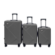 Σετ Βαλίτσες Ταξιδίου 3 Τεμαχίων από Ανθεκτικό ABS – Με Κλειδαριές TSA & Ρόδες 360° (20'' 24'' 28'') Σκούρο Γκρι 6005-DGREY