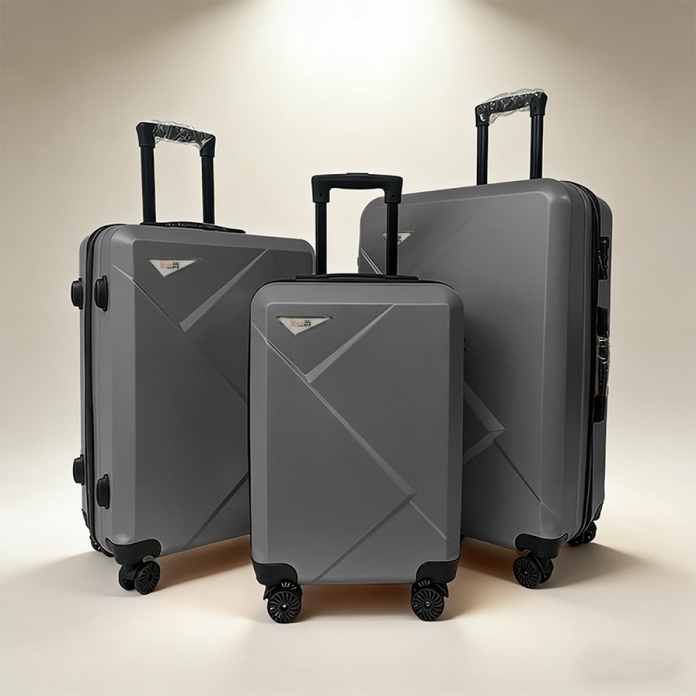 Σετ Βαλίτσες Ταξιδίου 3 Τεμαχίων από Ανθεκτικό ABS – Με Κλειδαριές TSA & Ρόδες 360° (20'' 24'' 28'') Σκούρο Γκρι 6005-DGREY