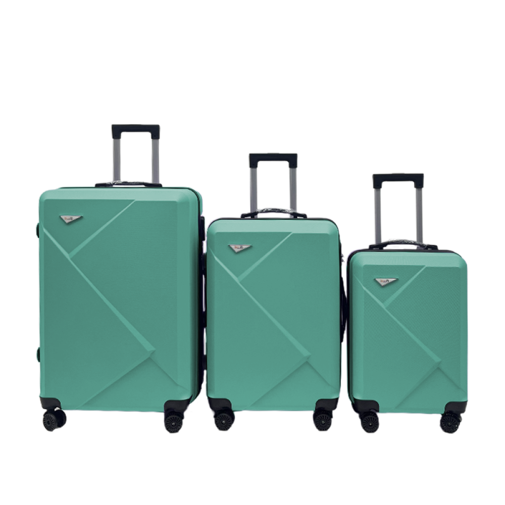 Σετ Βαλίτσες Ταξιδίου 3 Τεμαχίων από Ανθεκτικό ABS – Με Κλειδαριές TSA & Ρόδες 360° (20'' 24'' 28'') Πράσινο 6005-GREEN