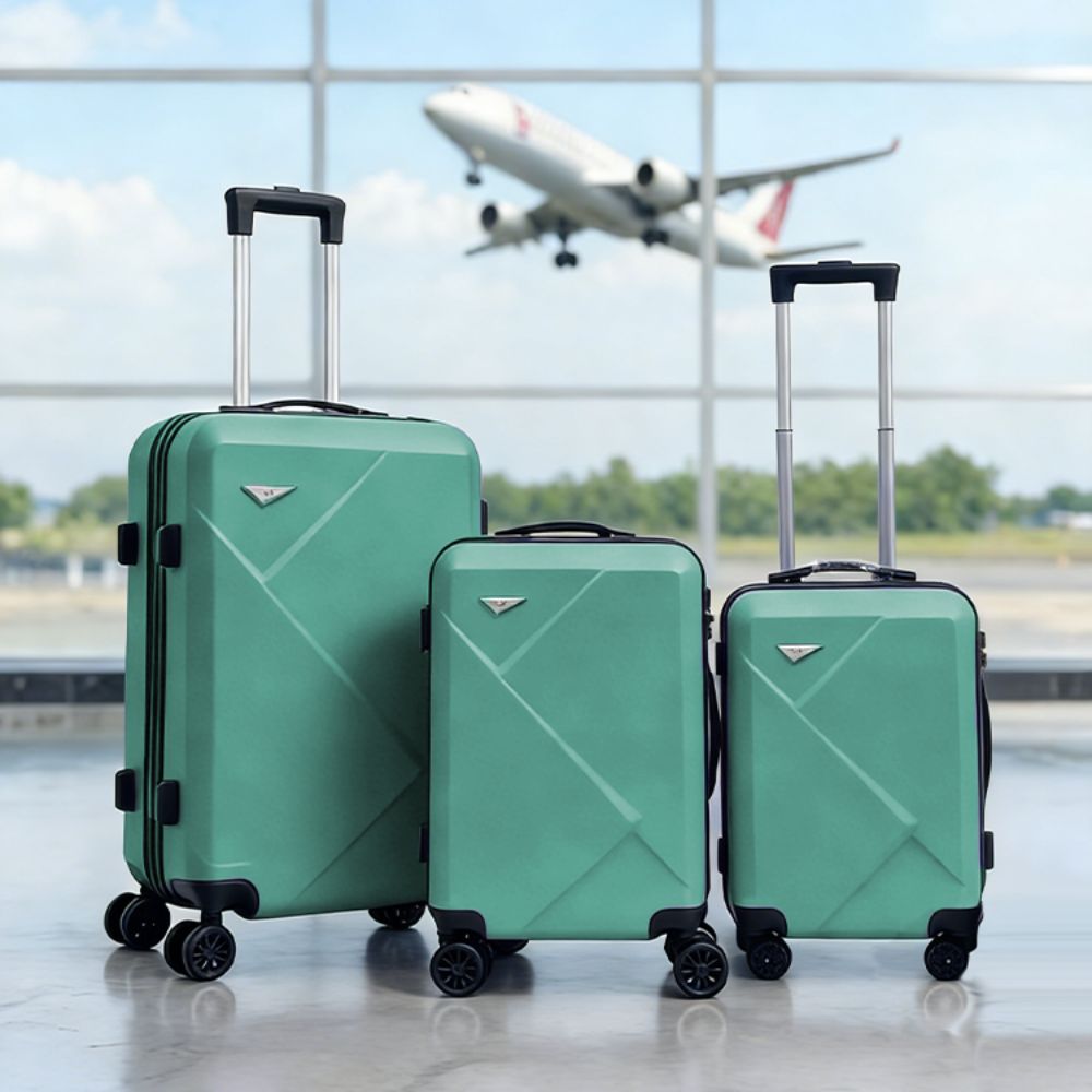Σετ Βαλίτσες Ταξιδίου 3 Τεμαχίων από Ανθεκτικό ABS – Με Κλειδαριές TSA & Ρόδες 360° (20'' 24'' 28'') Πράσινο 6005-GREEN