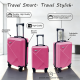 Σετ Βαλίτσες Ταξιδίου 3 Τεμαχίων από Ανθεκτικό ABS – Με Κλειδαριές TSA & Ρόδες 360° (20'' 24'' 28'') Ροζ 6005-PINK