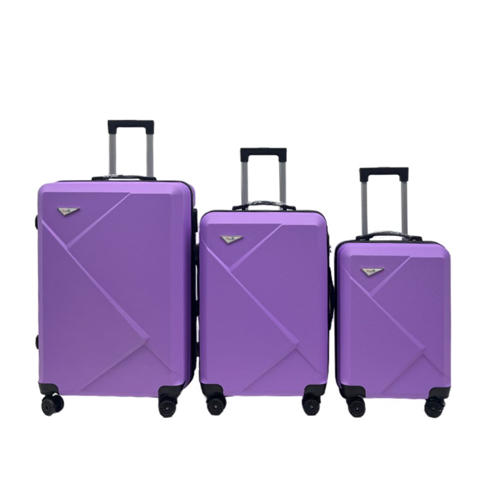 Σετ Βαλίτσες Ταξιδίου 3 Τεμαχίων από Ανθεκτικό ABS – Με Κλειδαριές TSA & Ρόδες 360° (20'' 24'' 28'') Μώβ 6005-PURPLE