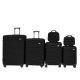 Σετ Βαλίτσες Ταξιδίου 6 Τεμαχίων από Ανθεκτικό ABS – Με Κλειδαριές TSA & Ρόδες 360° (12'' 16'' 20'' 24'' 28'' 32'') Μαύρο 3008-BLACK