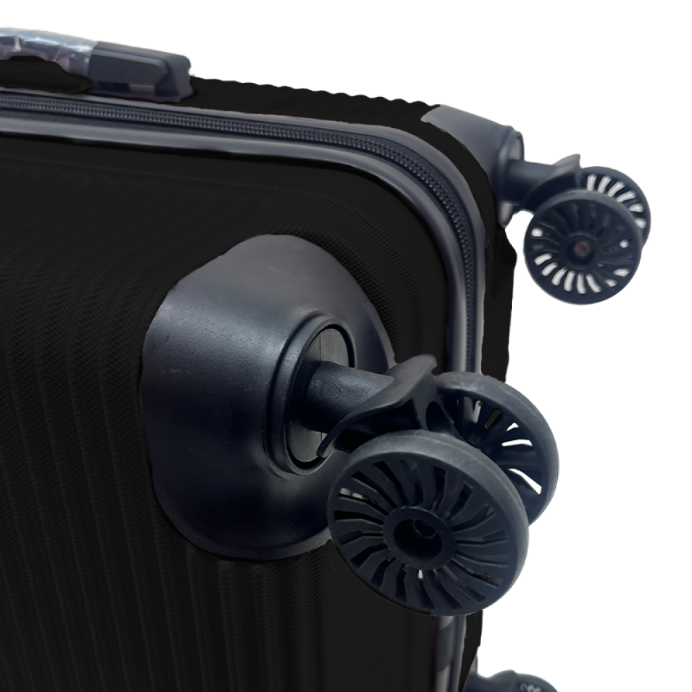 Σετ Βαλίτσες Ταξιδίου 6 Τεμαχίων από Ανθεκτικό ABS – Με Κλειδαριές TSA & Ρόδες 360° (12'' 16'' 20'' 24'' 28'' 32'') Μαύρο 3008-BLACK