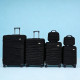 Σετ Βαλίτσες Ταξιδίου 6 Τεμαχίων από Ανθεκτικό ABS – Με Κλειδαριές TSA & Ρόδες 360° (12'' 16'' 20'' 24'' 28'' 32'') Μαύρο 3008-BLACK