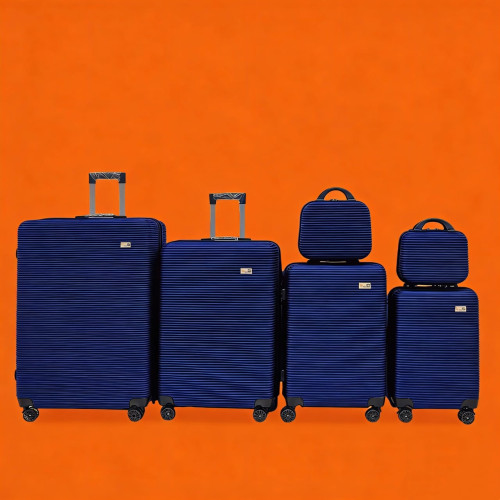 Σετ Βαλίτσες Ταξιδίου 6 Τεμαχίων από Ανθεκτικό ABS – Με Κλειδαριές TSA & Ρόδες 360° (12'' 16'' 20'' 24'' 28'' 32'') 3008-BLUE