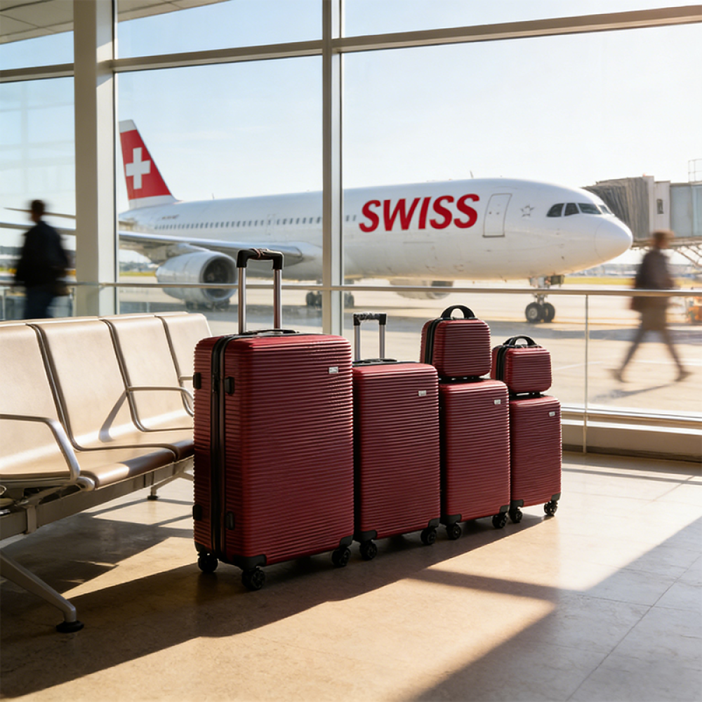 Σετ Βαλίτσες Ταξιδίου 6 Τεμαχίων από Ανθεκτικό ABS – Με Κλειδαριές TSA & Ρόδες 360° (12'' 16'' 20'' 24'' 28'' 32'') Κόκκινο 3008-RED