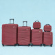 Σετ Βαλίτσες Ταξιδίου 6 Τεμαχίων από Ανθεκτικό ABS – Με Κλειδαριές TSA & Ρόδες 360° (12'' 16'' 20'' 24'' 28'' 32'') Κόκκινο 3008-RED