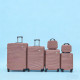Σετ Βαλίτσες Ταξιδίου 6 Τεμαχίων από Ανθεκτικό ABS – Με Κλειδαριές TSA & Ρόδες 360° (12'' 16'' 20'' 24'' 28'' 32'') Ροζ-Χρυσό 3008-ROSEGOLD