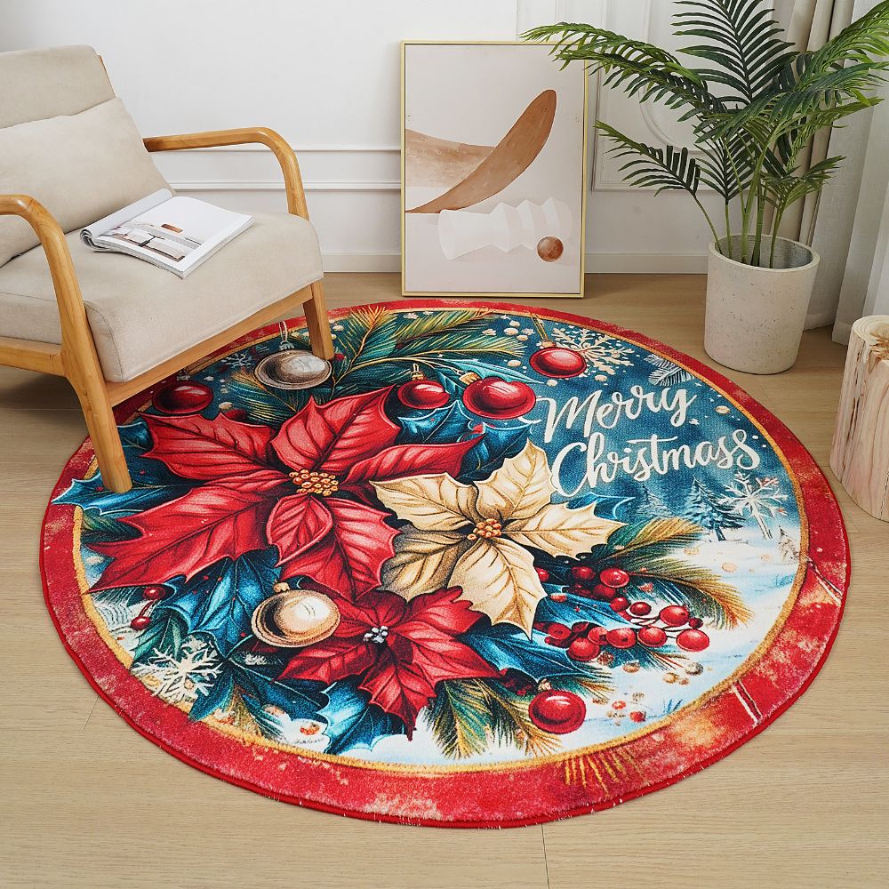 Χριστουγεννιάτικο Χαλί “Λουλούδι" Pecete 120x120cm RY01-120