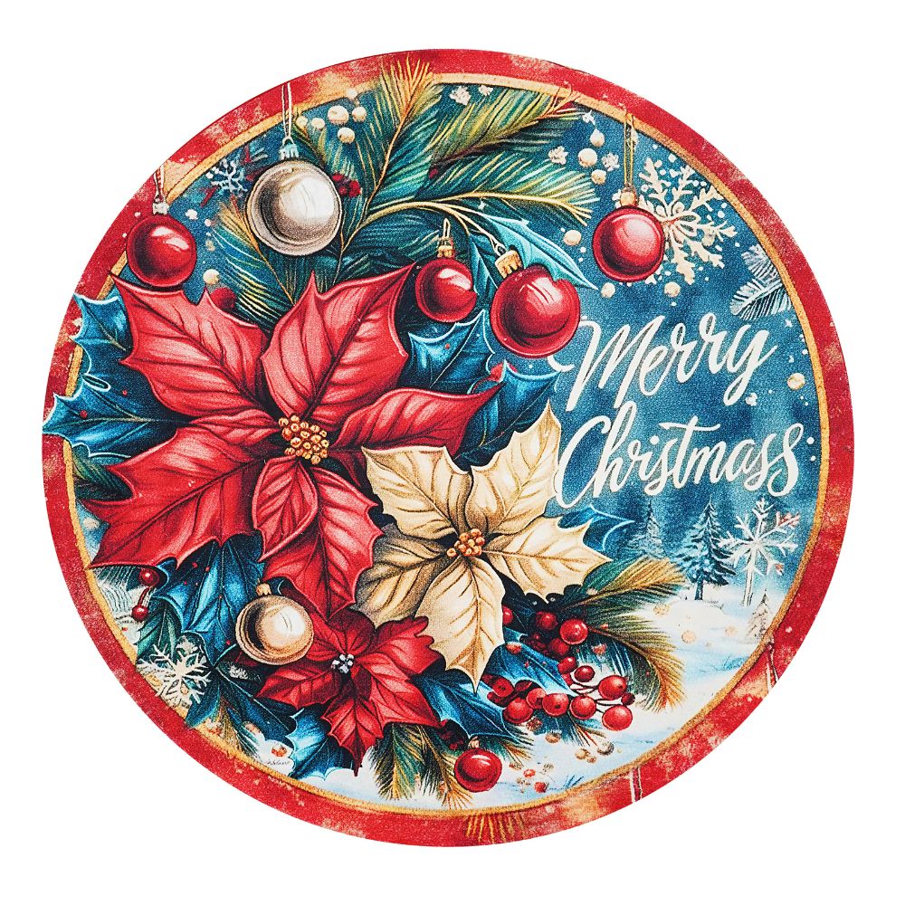 Χριστουγεννιάτικο Χαλί “Λουλούδι" Pecete 120x120cm RY01-120