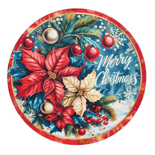 Χριστουγεννιάτικο Χαλί “Λουλούδι" Pecete 100x100cm RY01-100