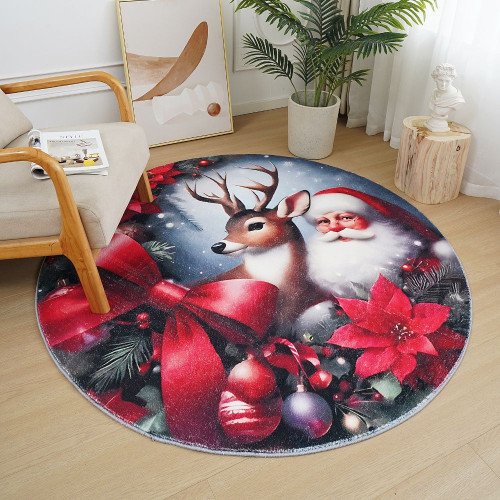 Χριστουγεννιάτικο Χαλί “Άγιος Βασίλης" Pecete 150x150cm RY03-150