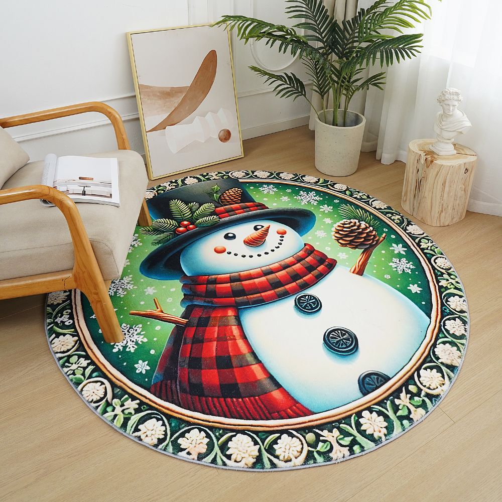 Χριστουγεννιάτικο Χαλί “Χιονάνθρωπος" Pecete 150x150cm RY03-150