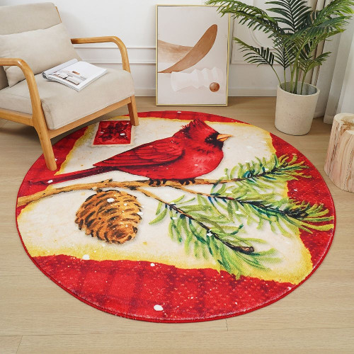 Χριστουγεννιάτικο Χαλί “Καρδινάλιος" Pecete 100x100cm RY06-100