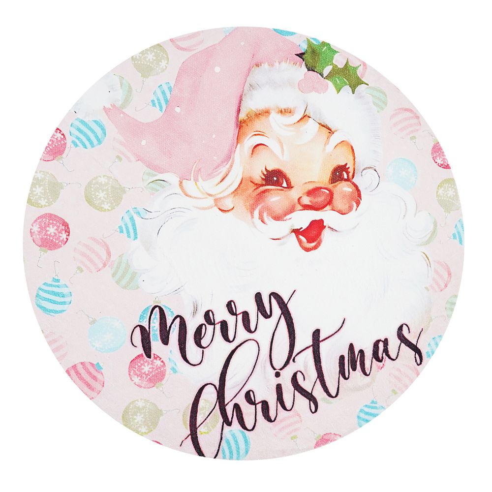 Χριστουγεννιάτικο Χαλί “Άγιος Βασίλης ροζ" Pecete 80x80cm RY09-80