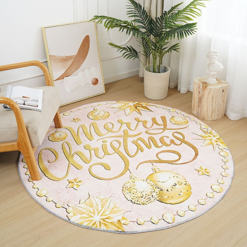 Χριστουγεννιάτικο Χαλί “Merry Christmas" Pecete 100x100cm RY10-100