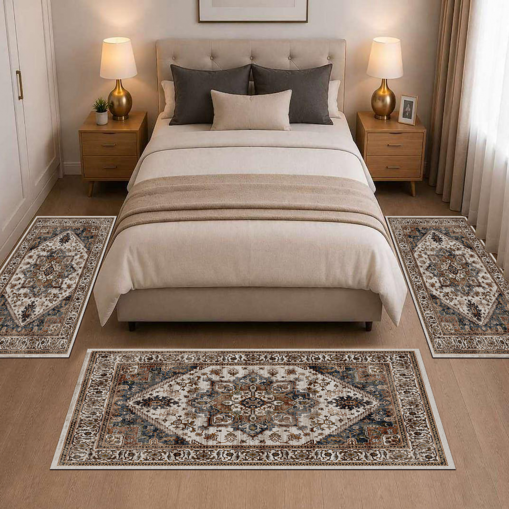 Σετ Κρεβατοκάμαρας 3τμχ Flat Velvet με Σχέδιο (1*70x200 & 2*70x130) MG221-SET