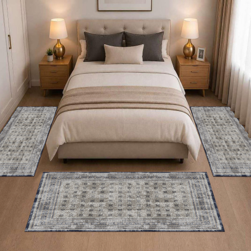 Σετ Κρεβατοκάμαρας 3τμχ Flat Velvet με Σχέδιο (1*70x200 & 2*70x130) MH224-SET