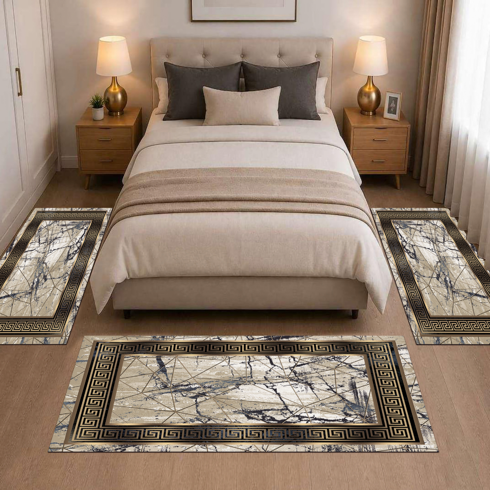 Σετ Κρεβατοκάμαρας 3τμχ Flat Velvet με Σχέδιο (1*70x200 & 2*70x130) MJ118-SET