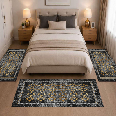 Σετ Κρεβατοκάμαρας 3τμχ Flat Velvet με Σχέδιο (1*70x200 & 2*70x130) WL0450-SET