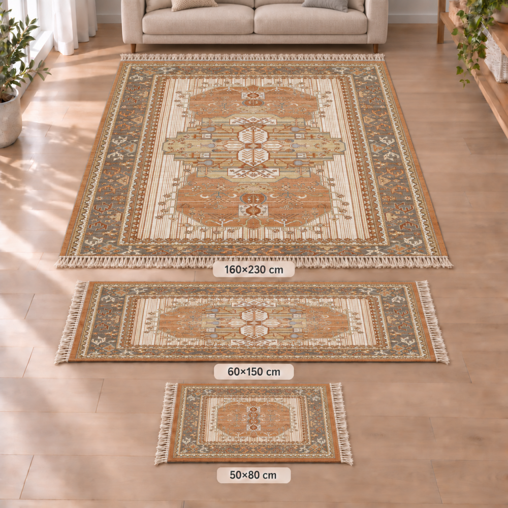 Σετ Χαλιών 3τμχ Flat Velvet με Κρόσια και Σχέδιο (160x230, 60x150, 50x80) MH083-SET Σετ Χαλιών 3τμχ Flat Velvet με Κρόσια και Σχέδιο (160x230, 60x150, 50x80) MH083-SET