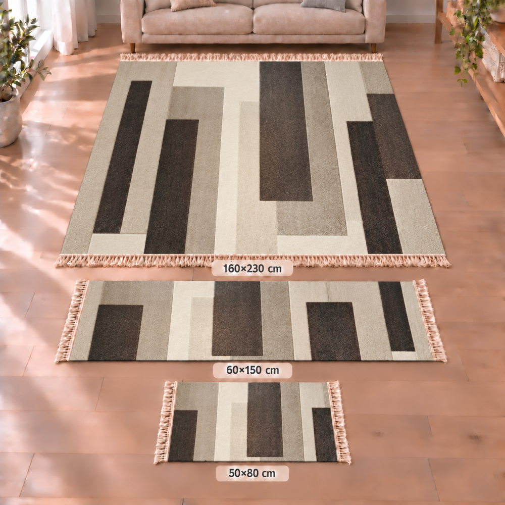 Σετ Χαλιών 3τμχ Flat Velvet με Κρόσια και Σχέδιο (160x230, 60x150, 50x80) WK003-SET Σετ Χαλιών 3τμχ Flat Velvet με Κρόσια και Σχέδιο (160x230, 60x150, 50x80) WK003-SET