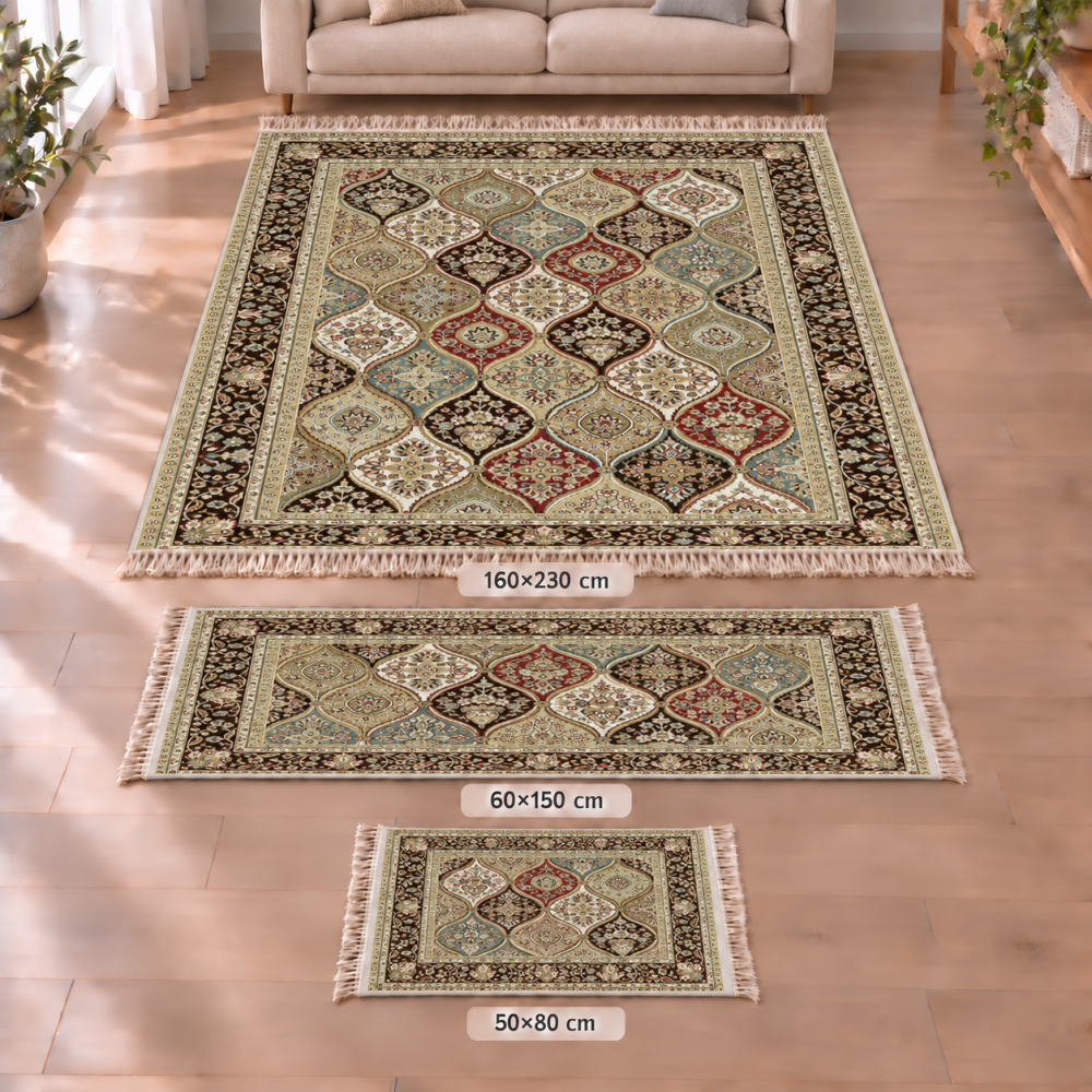 Σετ Χαλιών 3τμχ Flat Velvet με Κρόσια και Σχέδιο (160x230, 60x150, 50x80) WL0040-SET